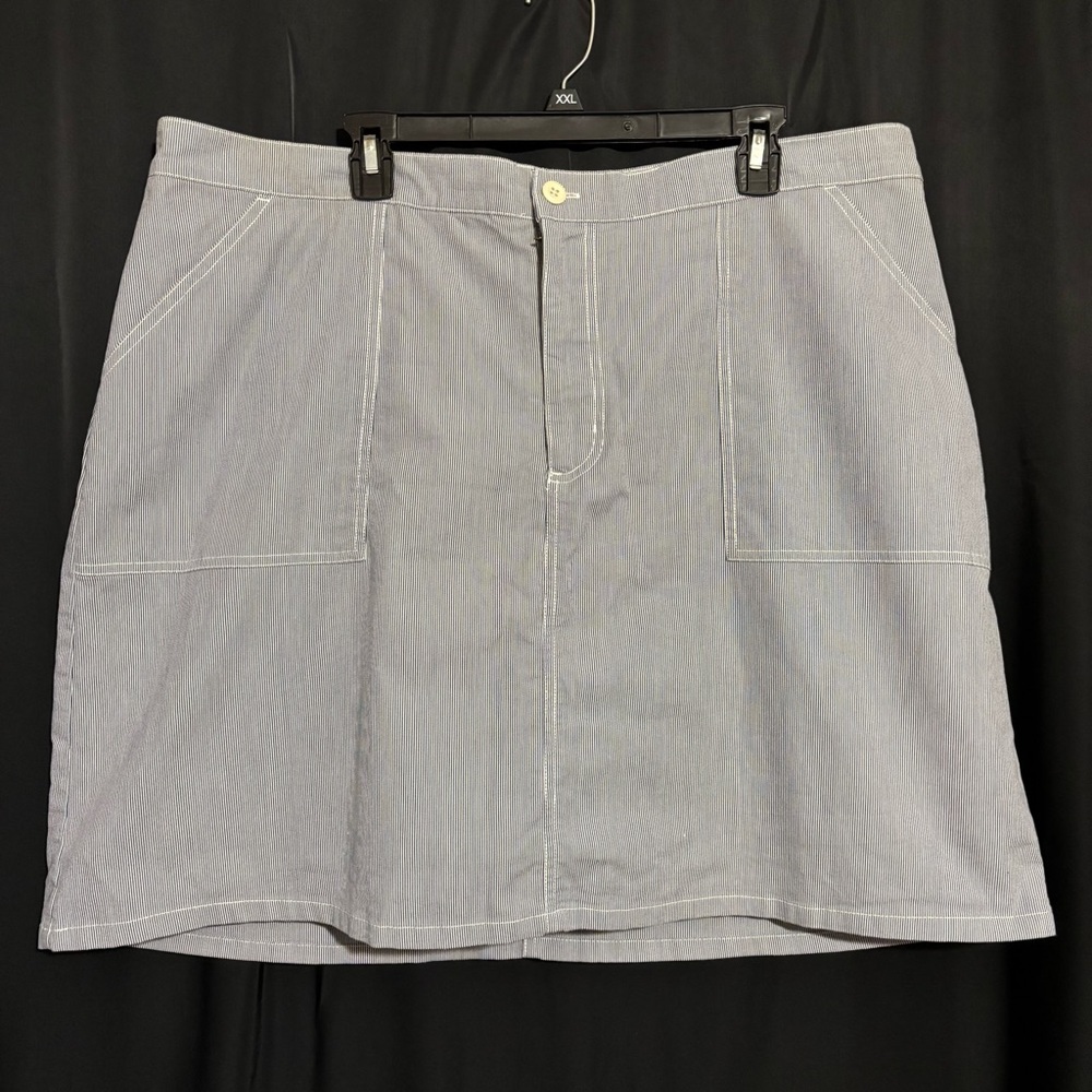 Cherokee Stretch 22W Striped Gray A-Line Women’s Skort Casual Beach Camping